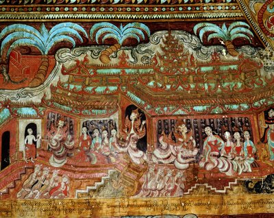 Una escena de la corte de Burmese School