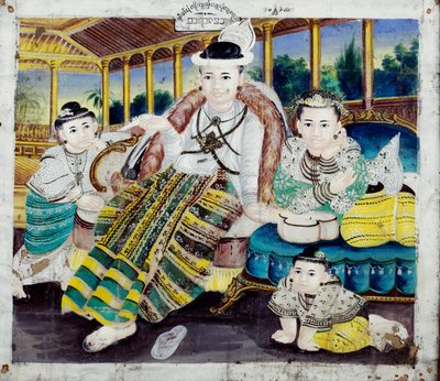 Retrato de familia de Burmese School
