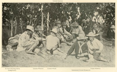 Conferencia después de la batalla de los Rough Riders, Guerra Hispanoamericana, junio de 1898 de Burr McIntosh