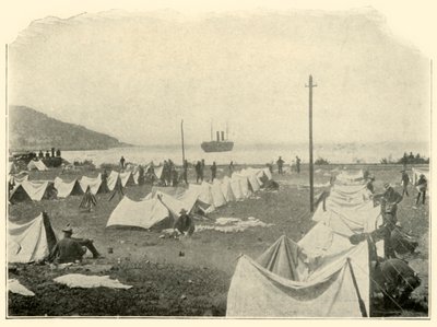 San Pablo en la bahía, disparando sobre la cima de la colina... 24 de junio, Guerra Hispanoamericana, 1898, 1899 de Burr McIntosh