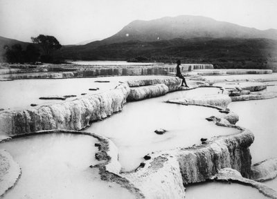 Las cuencas de agua caliente y las terrazas blancas, c.1880s de Burton Brothers Studio