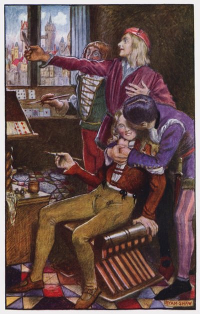 Ilustración para El Claustro y El Hogar de Charles Reade de Byam (after) Shaw