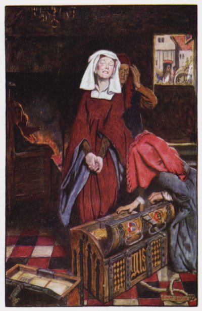 Ilustración para El claustro y la chimenea de Charles Reade de Byam (after) Shaw