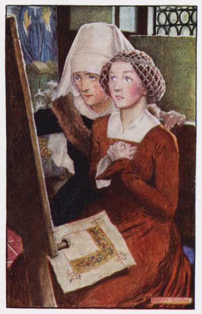 Ilustración para El claustro y la chimenea de Charles Reade de Byam (after) Shaw