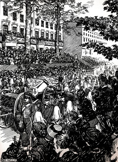 El último viaje del rey Eduardo VII por Londres: el cortejo fúnebre en Piccadilly, 1910-1911 de Byam Shaw