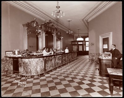 Bar en Gilsey House, Broadway y 29th Street, Nueva York, 1900 o 1901 de Byron Company