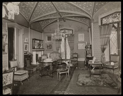 El salón de la finca de Helen Gould (antigua residencia de Jay Gould) en Tarrytown, Nueva York de Byron Company