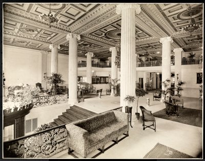 La entrada y el vestíbulo del Hotel Robert Treat, Newark, Nueva Jersey, 1916 de Byron Company