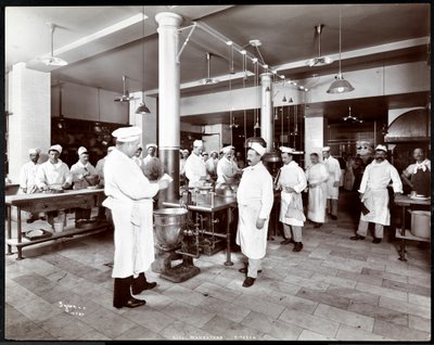 La cocina del Hotel Manhattan, 1902 de Byron Company