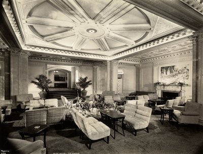El salón, mirando al suroeste en el Hotel White, 37th Street y Lexington Avenue, Nueva York, 1937 de Byron Company