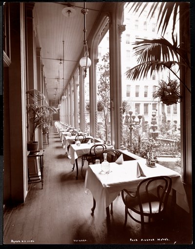 La veranda en el Hotel Park Avenue, 1901 o 1902 de Byron Company