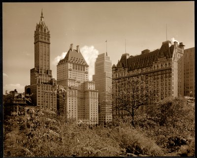 Vista del Hotel Savoy Plaza, Calle 59 y Quinta Avenida, Nueva York, c.1937 de Byron Company