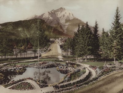 Cascade Mountain y Reflection Pool, Banff (foto en color) de Byron Hill Harmon