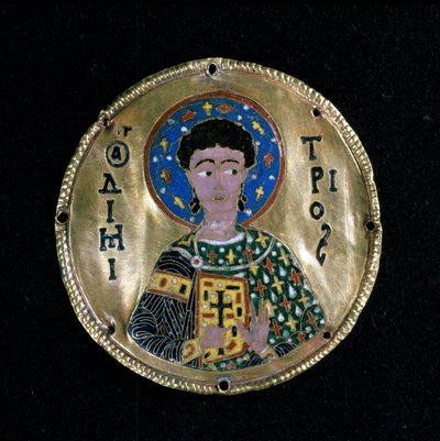 Busto de San Demetrio, esmalte, Bizancio de Byzantine