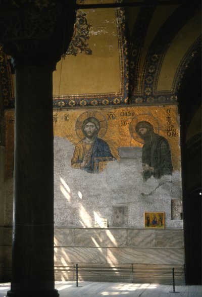 Cristo y San Juan Bautista en Hagia Sophia de Byzantine