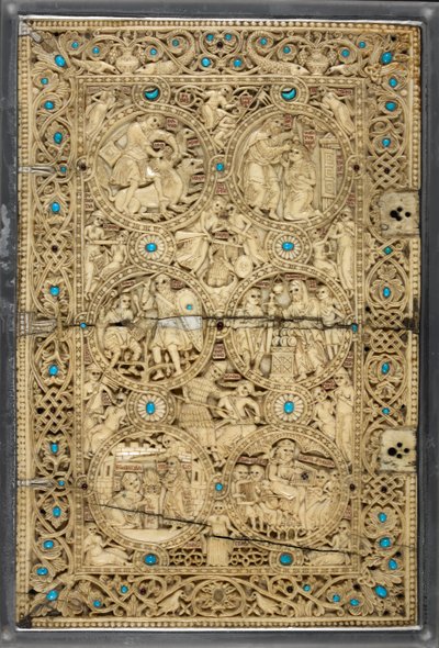Egerton MS 1139 Cubierta superior con escenas de la vida de David, el 