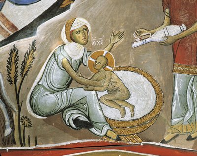 Fresco de la Virgen María y Jesucristo, Panagia Too Araka, Bizantino, Montañas Troodos, Chipre de Byzantine