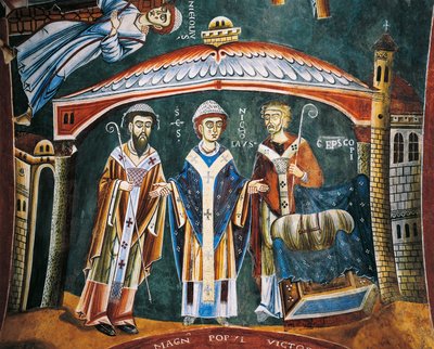 San Nicolás consagrado obispo de Myra (detalle) de Byzantine