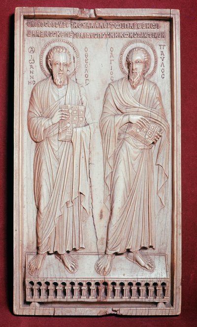San Pedro y San Pablo (Elemento de díptico de marfil) de Byzantine