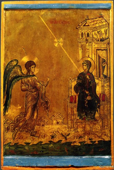 La Anunciación, siglo XII de Byzantine