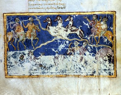 El Apocalipsis. Página en miniatura de un manuscrito bizantino del siglo X. Venecia, Biblioteca Marciana. de Byzantine