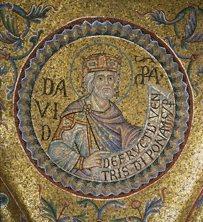 Rey David (detalle) de los mosaicos interiores en la Basílica de San Marcos, siglo XIII de Byzantine Byzantine