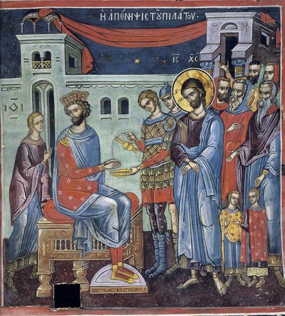 Pilato lavándose las manos de Byzantine Byzantine