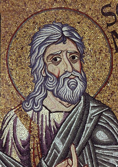 El profeta Sofonías (detalle) de los Mosaicos Interiores en la Basílica de San Marcos, siglo XII de Byzantine Byzantine