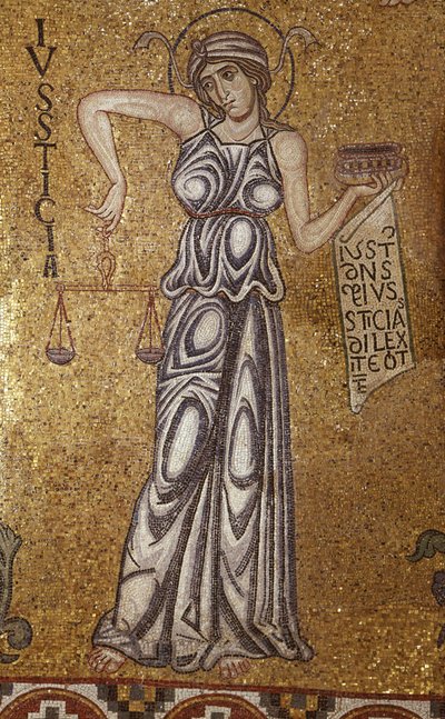 Justicia (detalle) de los Mosaicos Interiores en la Basílica de San Marcos, siglo XII de Byzantine Byzantine