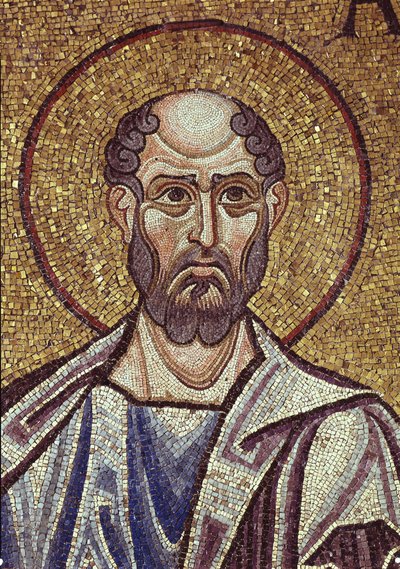 El Profeta Abdías (detalle) de los Mosaicos Interiores en la Basílica de San Marcos, siglo XII de Byzantine Byzantine