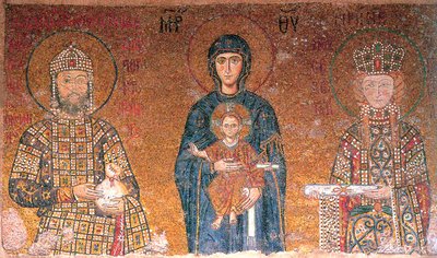 La Virgen con el Niño entre el emperador Juan II Comneno y su esposa, Irene de Byzantine Master.