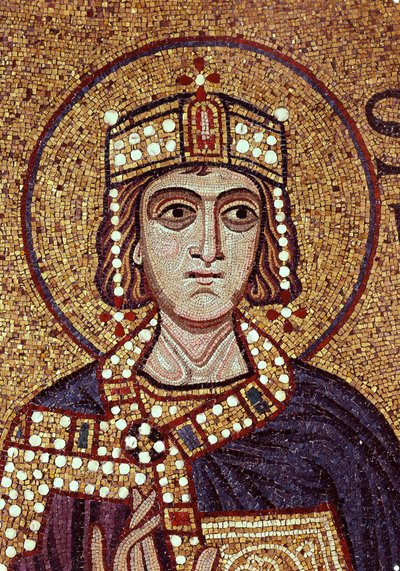 Rey Salomón (Detalle de los mosaicos interiores de la Basílica de San Marcos) de Byzantine School