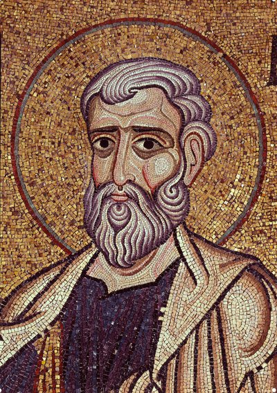 El profeta Hageo. Obra de un maestro bizantino, mosaico, detalle de la decoración de la Basílica de San Marcos en Venecia (Italia) de Byzantine School