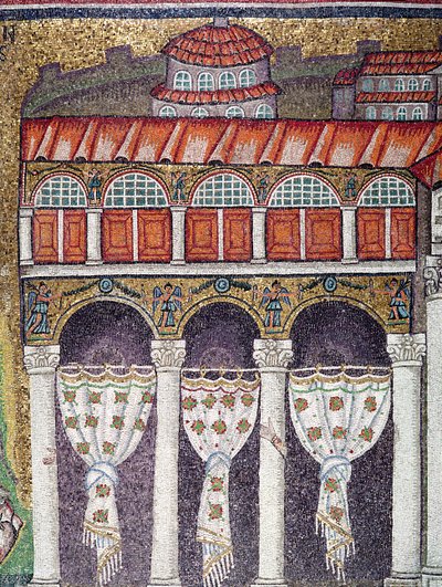Ala izquierda del Palazzo di Teodorico, 527-99 (detalle) de Byzantine School