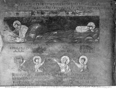 Ms EAB 664 Jesús en el Monte de los Olivos, del Codex Purpureus de Byzantine School