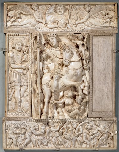 El Emperador Triunfante, conocido como el Marfil Barberini, 500-550 d.C. de Byzantine School