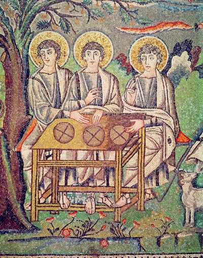 Los Tres Ángeles (detalle) de Byzantine School
