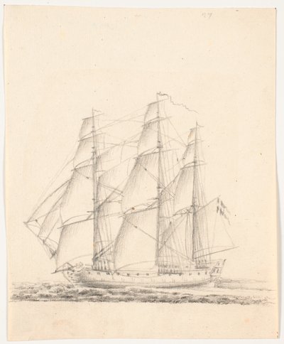 Barco de guerra a toda vela de C.A. Lorentzen
