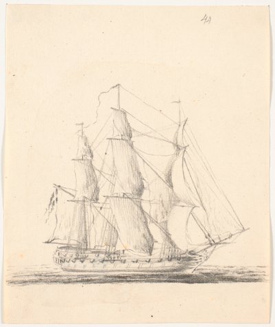 Barco de guerra a toda vela de C.A. Lorentzen