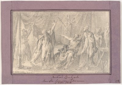 Ricardo Corazón de León. Escena de la novela "El Talismán" (1825) de Walter Scott de C.A. Lorentzen