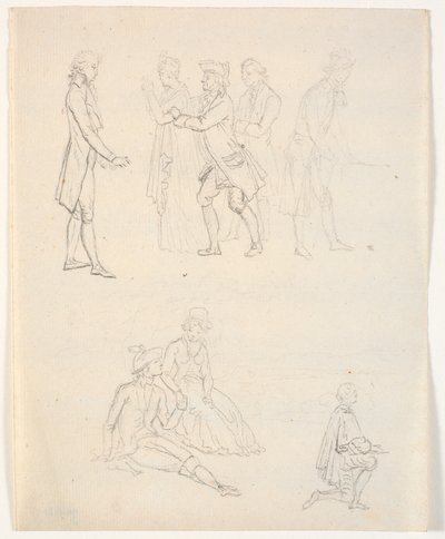 Tres bocetos de figuras. ¿Escenas de teatro? de C.A. Lorentzen