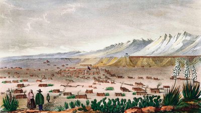 Santa Fe, Nuevo México, hacia 1848. (impresión) de C.B. Graham