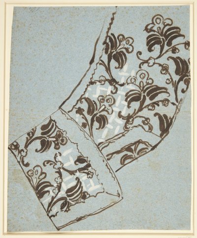 Estudio de manga para el traje de la Orden del Caballero del Elefante. Probablemente para el retrato de A. G. Moltke de C.G. Pilo