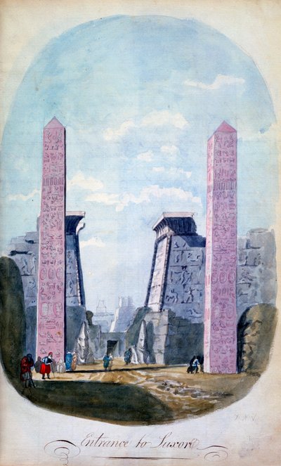 Entrada de Luxor, Egipto, siglo XIX de CH Smith