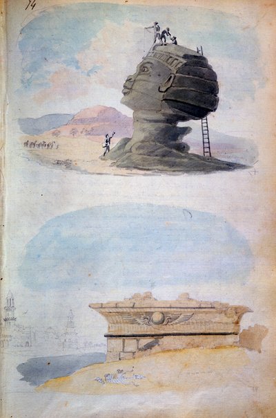 La Esfinge y una tumba, Egipto, siglo XIX de CH Smith