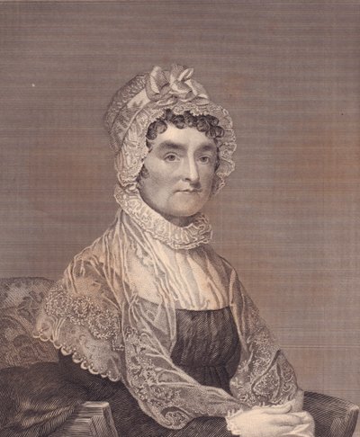 Retrato de Abigail Adams (1744-1818), esposa del Presidente de EE.UU. John Adams, grabado por G Stuart y F E Jones de J.B. and Brown J. Rowbotham