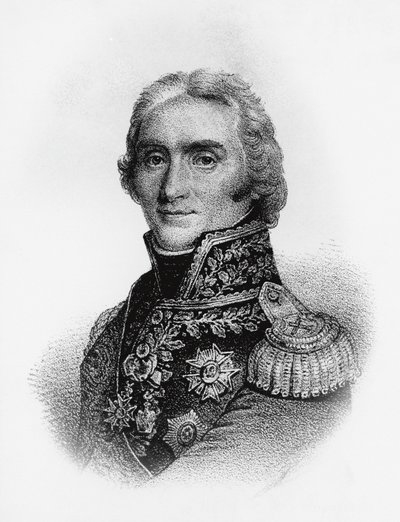 Retrato de André Masséna (1758-1817), duque de Rivoli, príncipe de Essling y Mariscal del Imperio Francés, grabado de J.B. and Brown J. Rowbotham