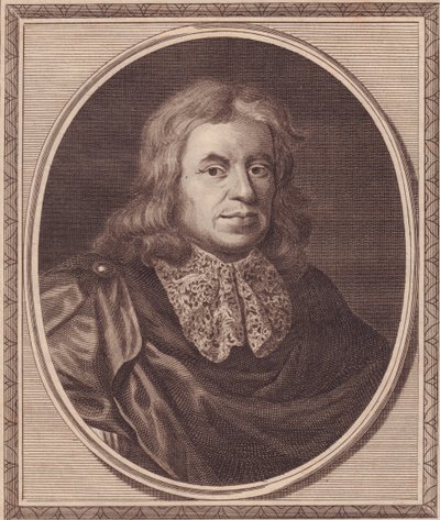Retrato del médico inglés Thomas Sydenham, grabado en cobre por John Goldar de una pintura de P Lely de J.B. and Brown J. Rowbotham