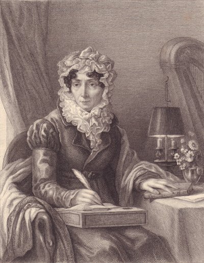 Retrato de la escritora francesa Stephanie-Felicite Ducrest de Saint Aubin, Madame de Genlis (1746-1830), grabado de J.B. and Brown J. Rowbotham