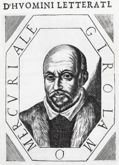 Retrato de Girolamo Mercuriale (1530-1606), médico y filósofo italiano, dibujo a tinta de J.B. and Brown J. Rowbotham